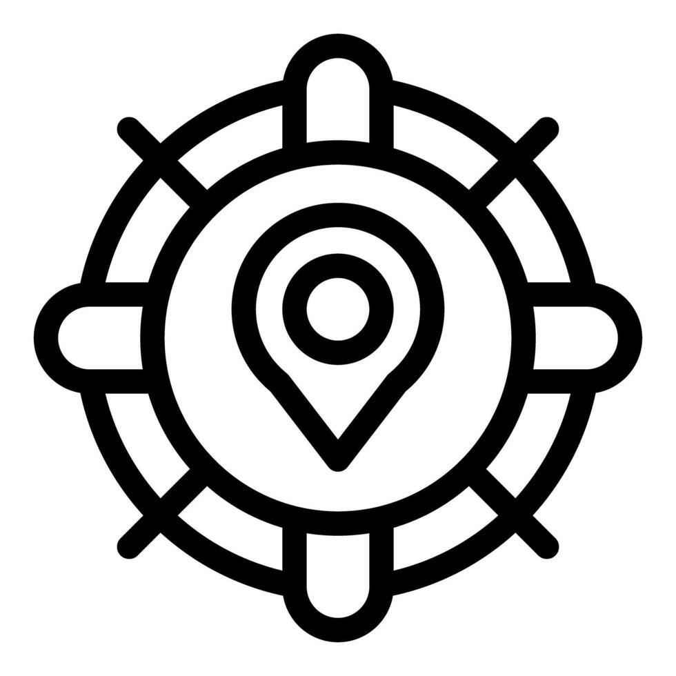 Black and white maritime navigation icon vector