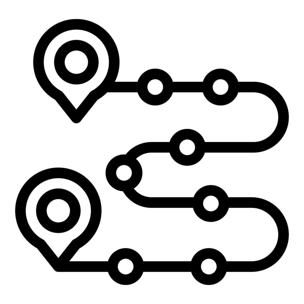 Journey map icon with pinpoints vector