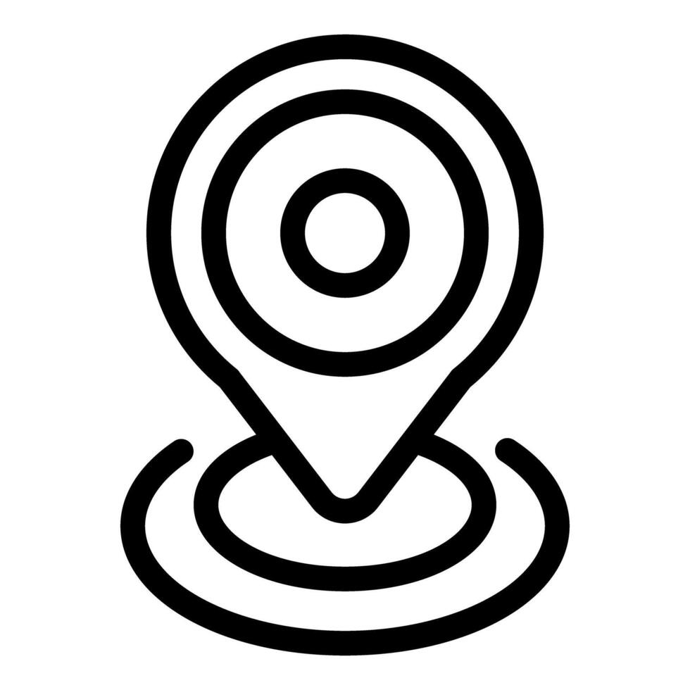 Black and white illustration of a location pin icon, isolated on white background vector