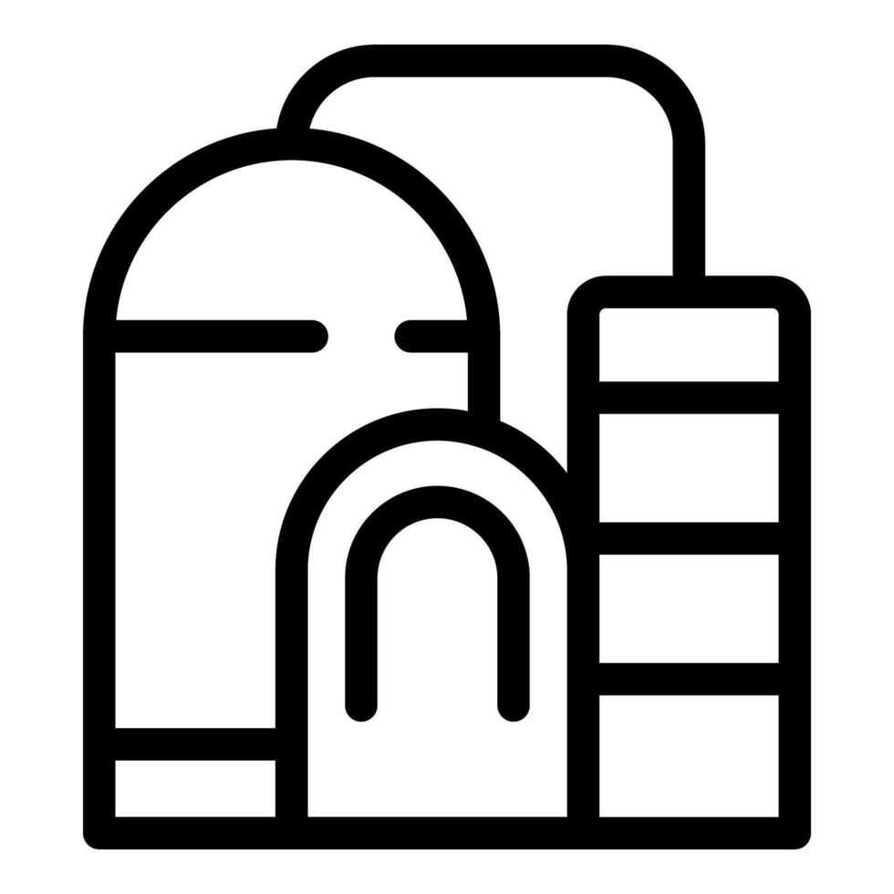 Industrial factory icon line art vector