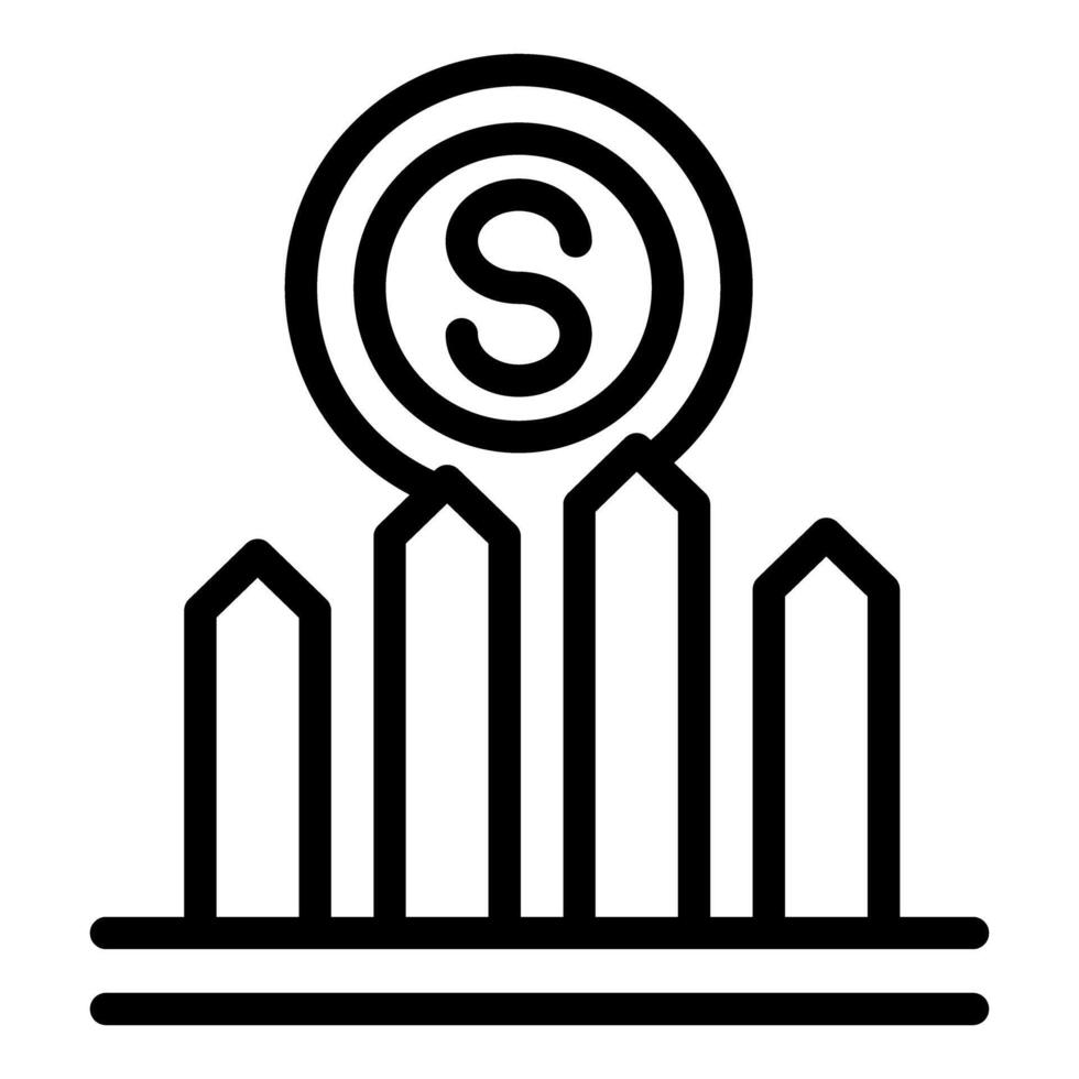 Financial growth icon with dollar sign vector