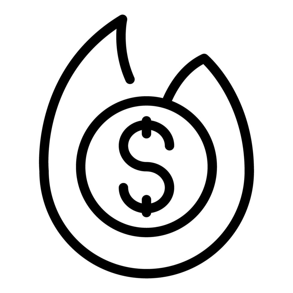Black and white line art icon illustrating the concept of financial growth or investment vector