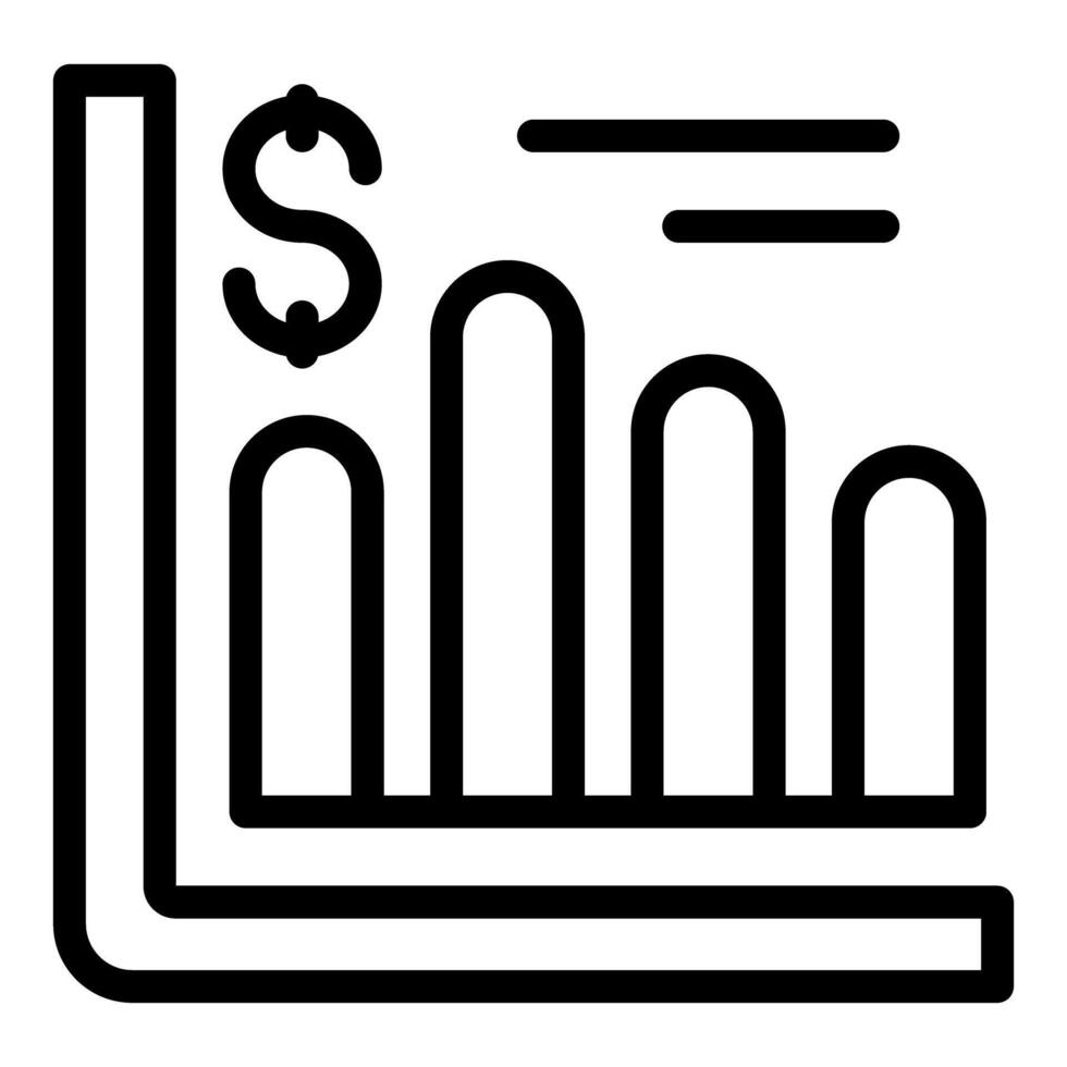 Financial growth icon with dollar sign vector
