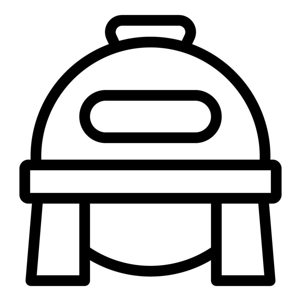 Black and white line art backpack icon vector