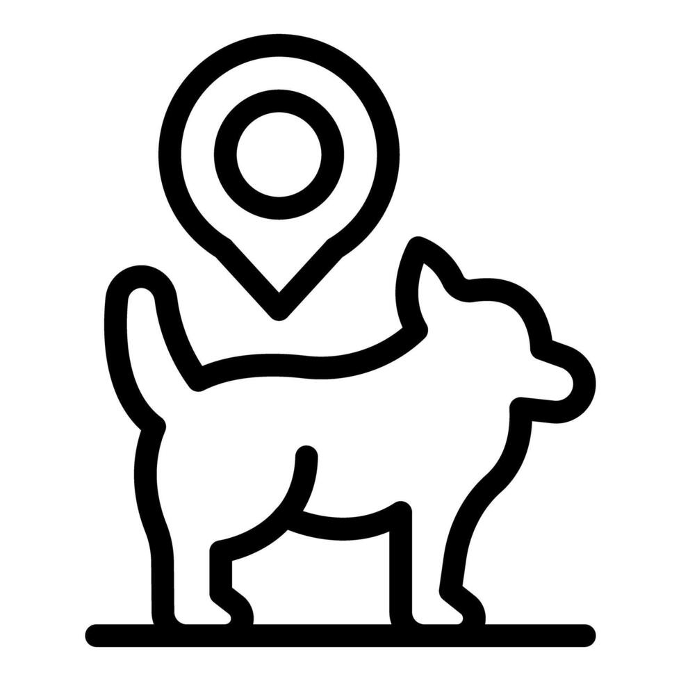 Pet location icon line art vector