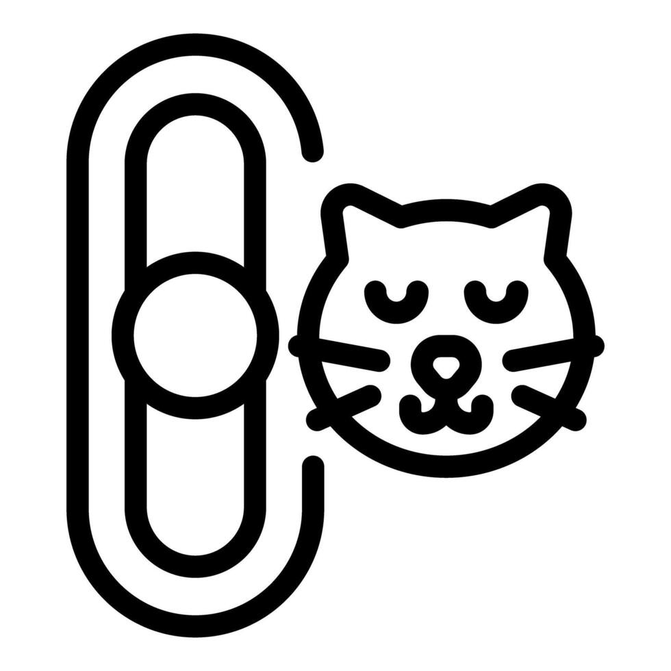 Cat face link logo design vector