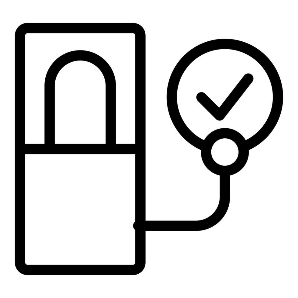 Blood pressure monitor icon with check mark vector