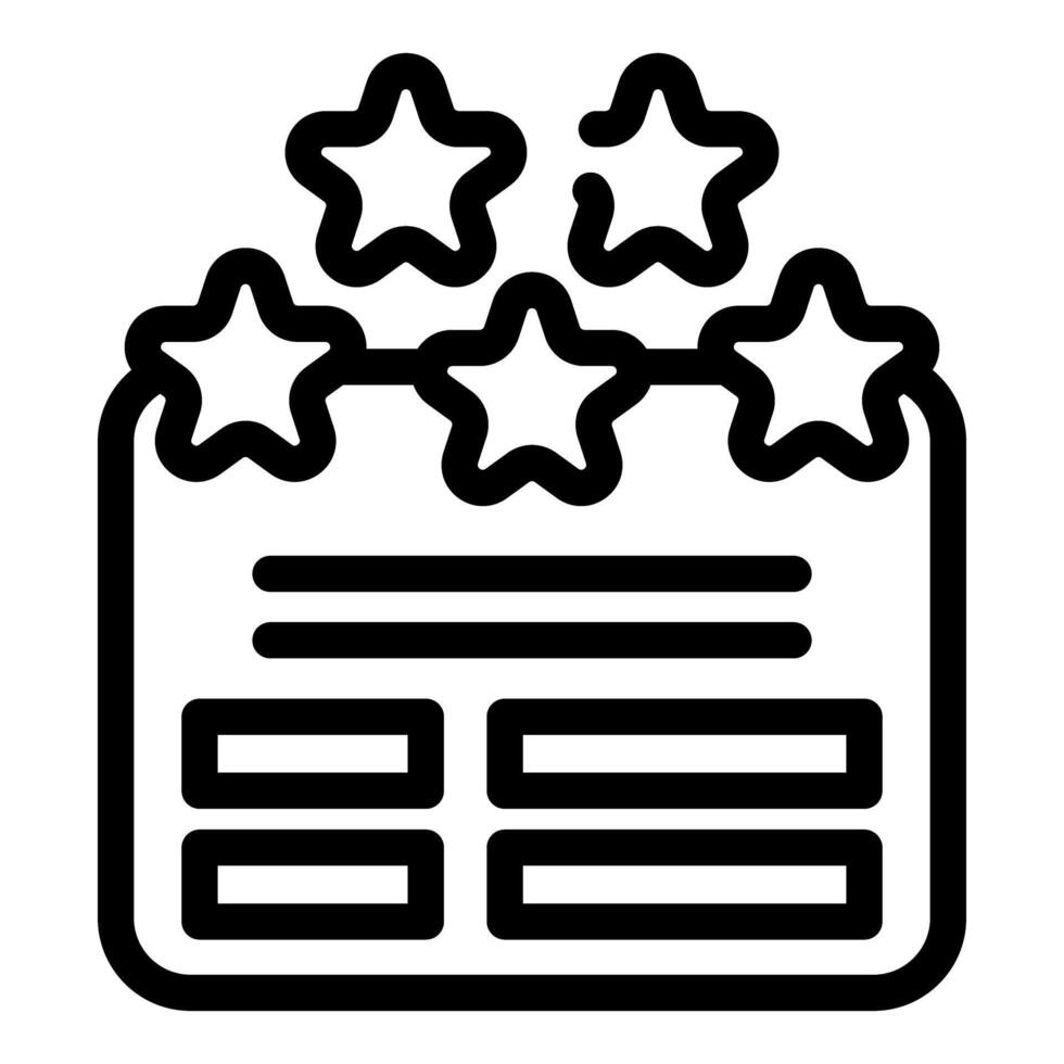 Five star review rating icon vector