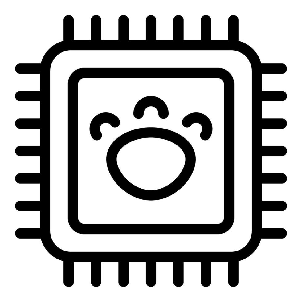 Cartoon microchip mascot with smiling face vector