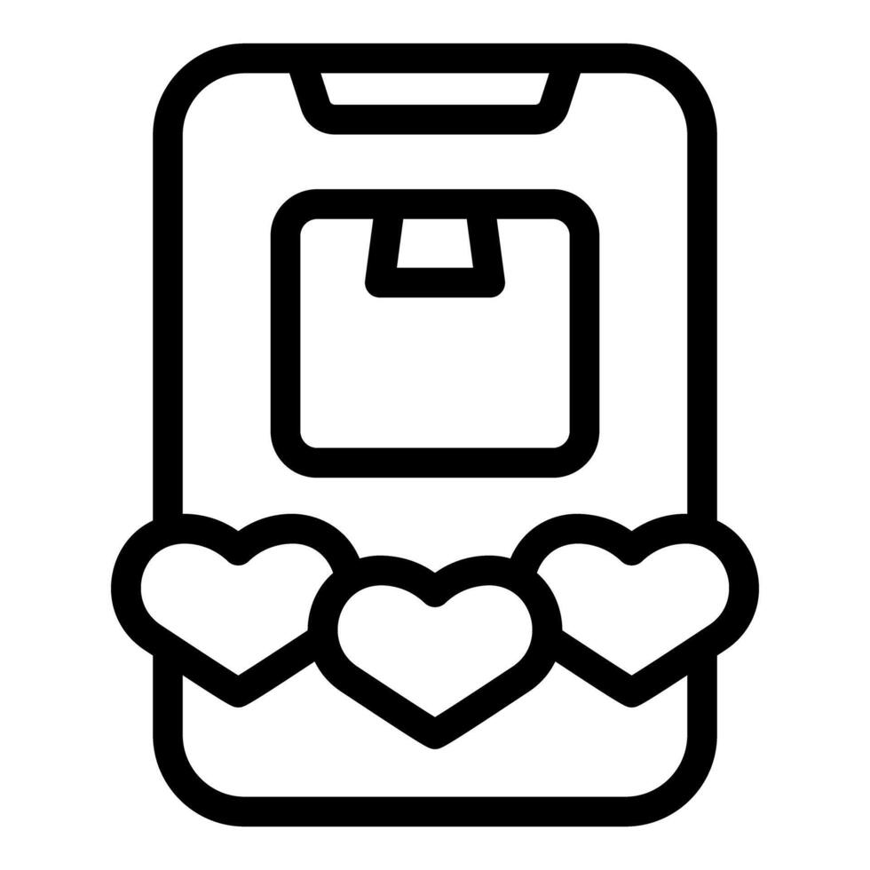 Heart rating on mobile feedback icon vector
