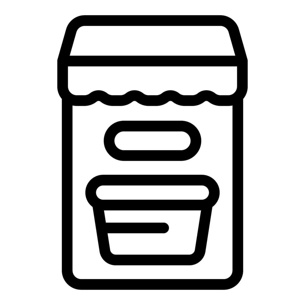 Container of yogurt line icon vector