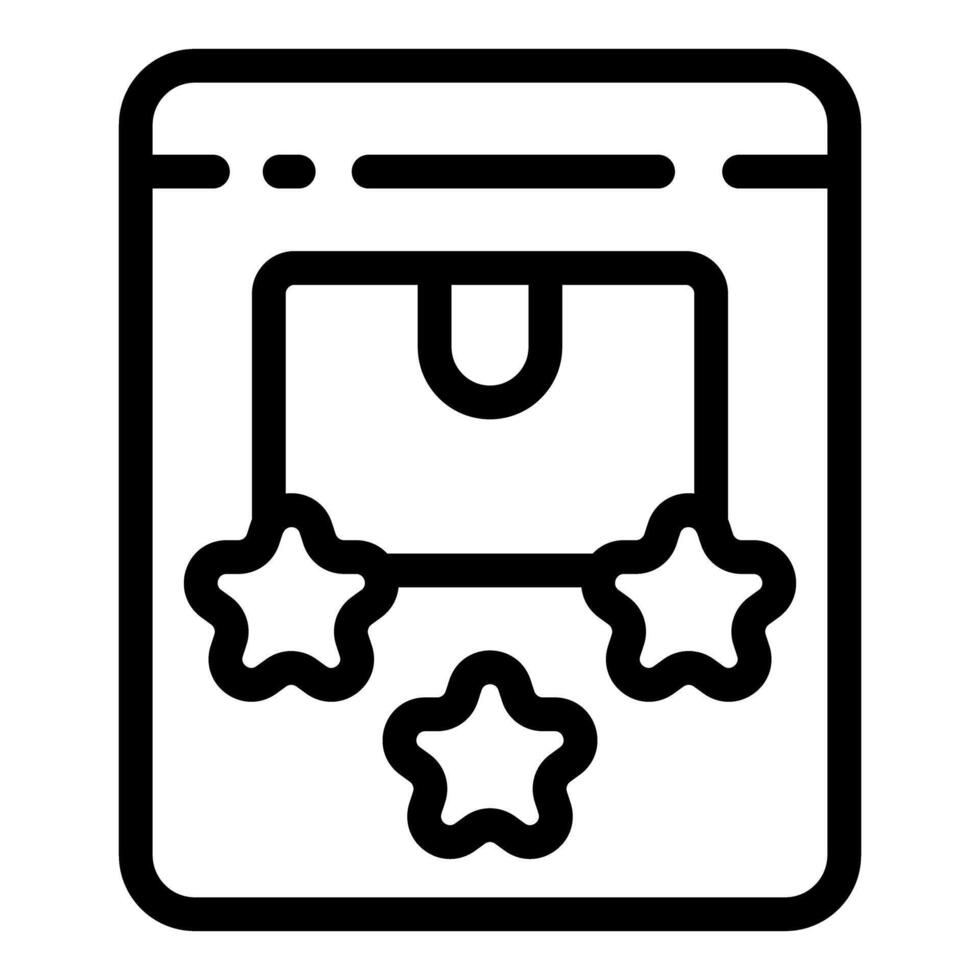 Shopping app icon with stars rating illustration vector
