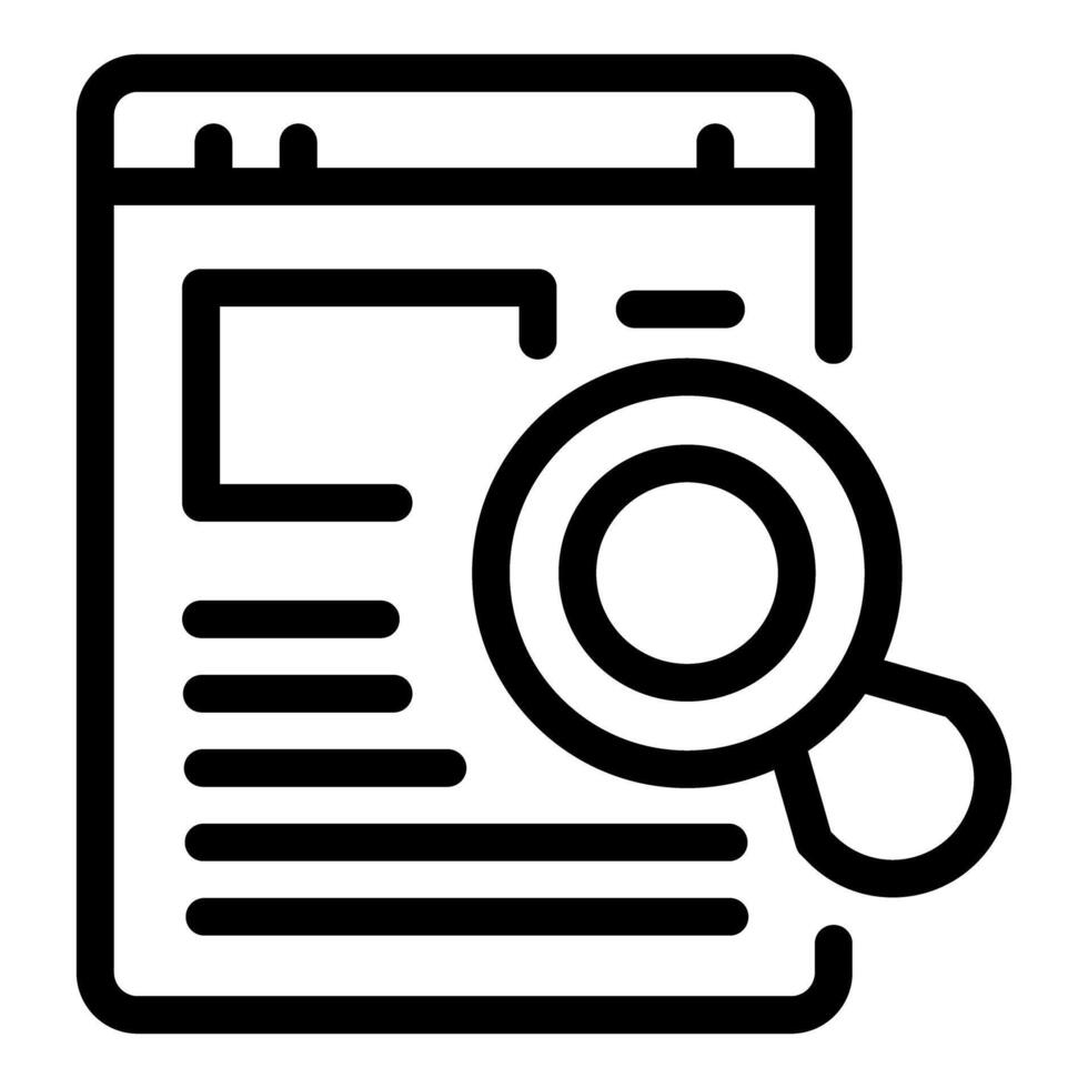 Abstract icon of magnifying glass on document vector