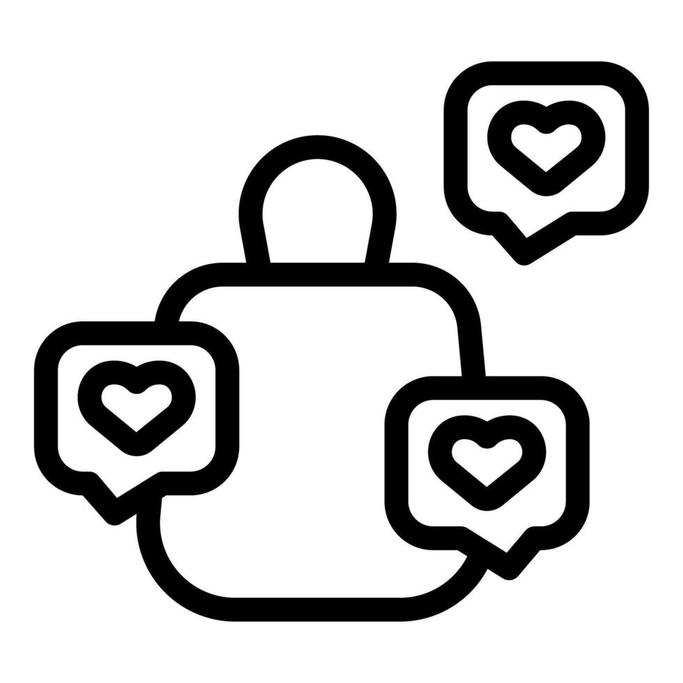 Notifications of love on a social media icon vector