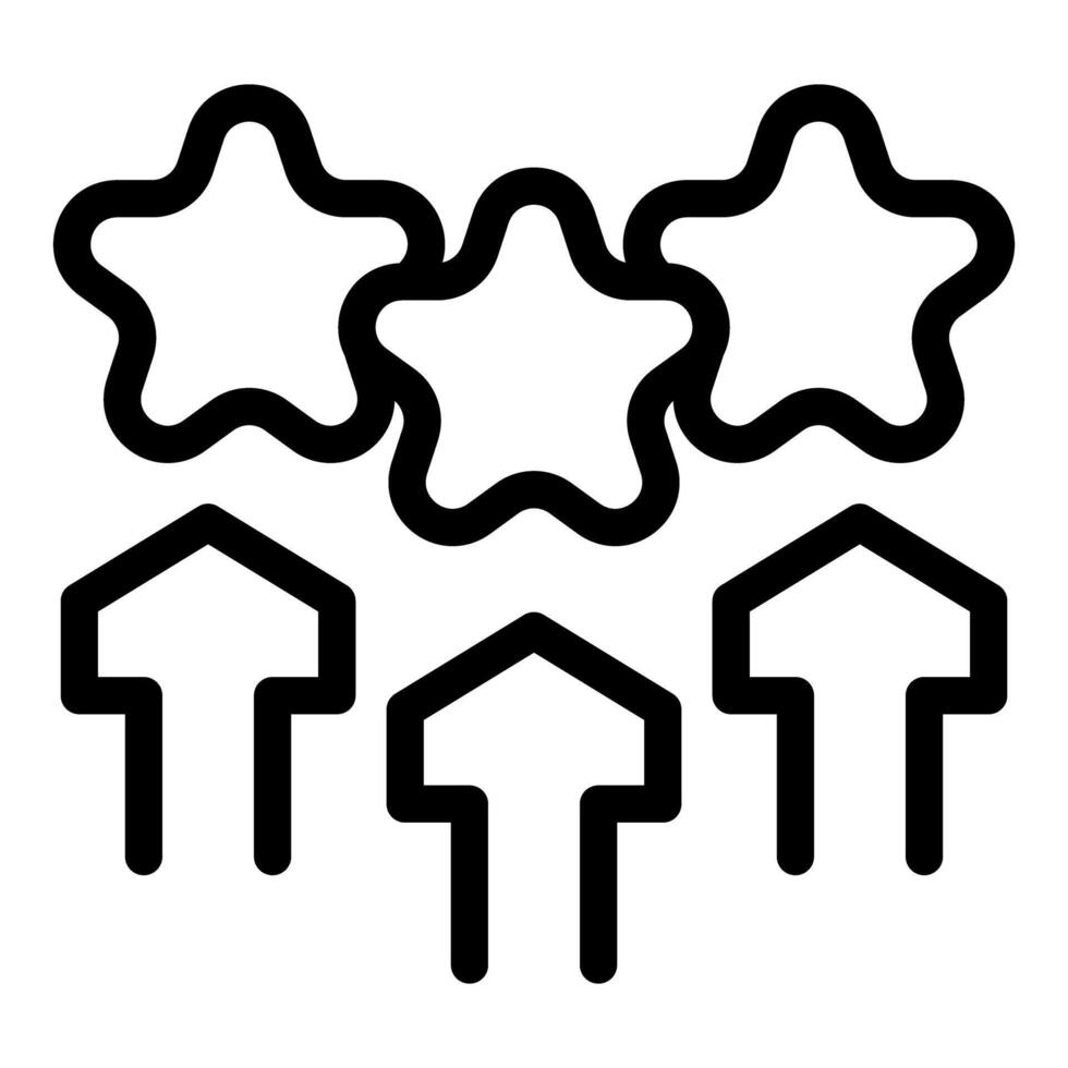 Fivestar rating concept with rising arrows vector