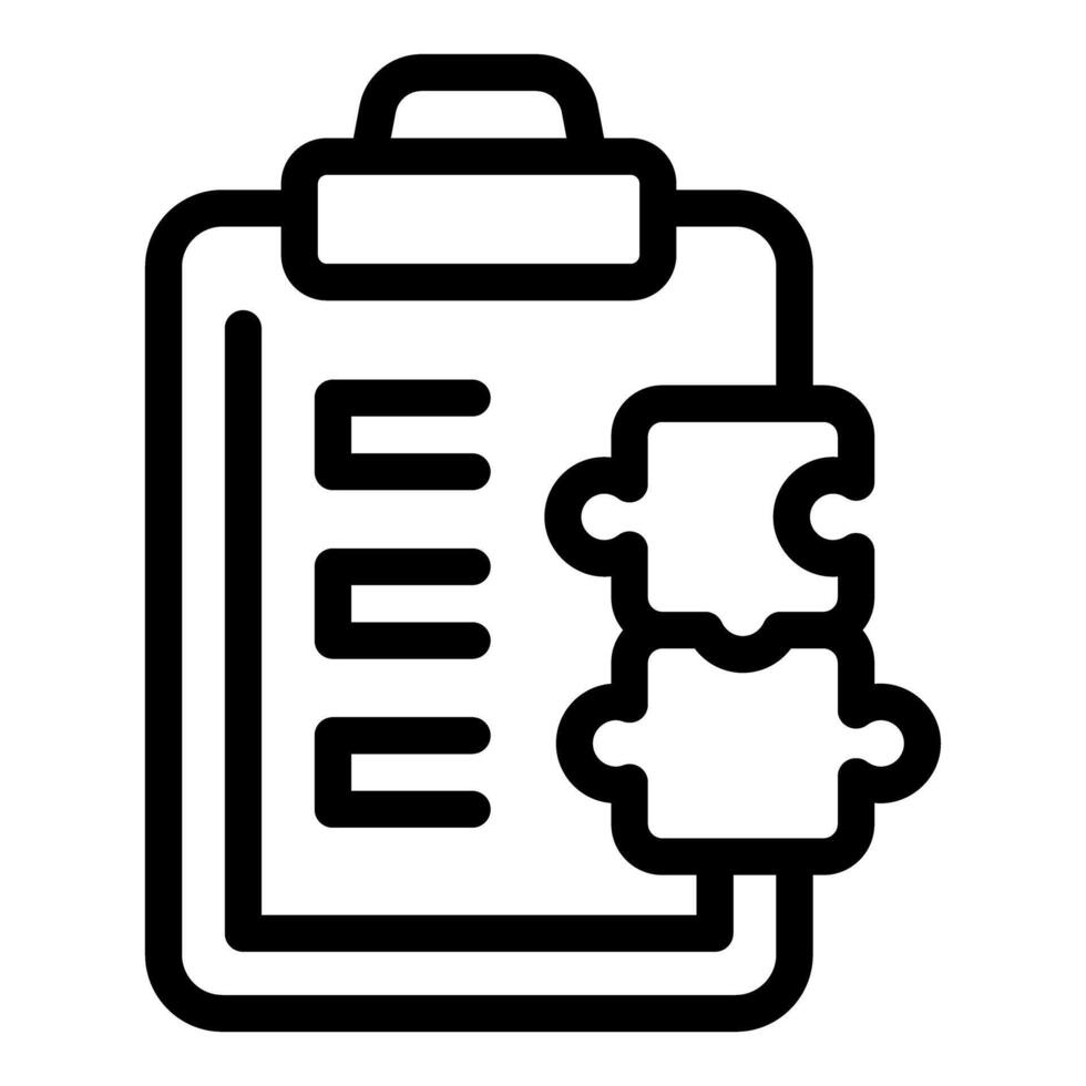 Clipboard and puzzle pieces icon vector