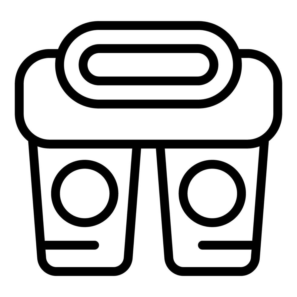 Simple black and white icon of binoculars, perfect for apps and websites vector