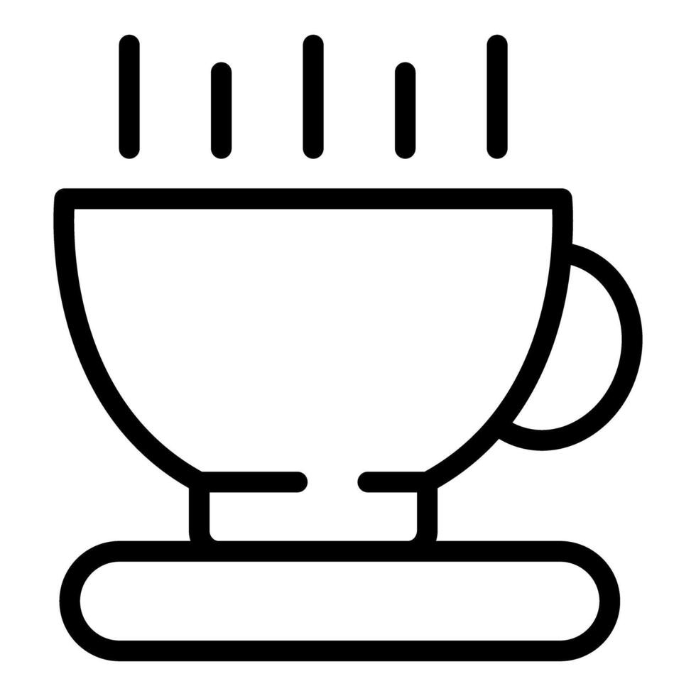 Line art illustration of steaming coffee cup vector