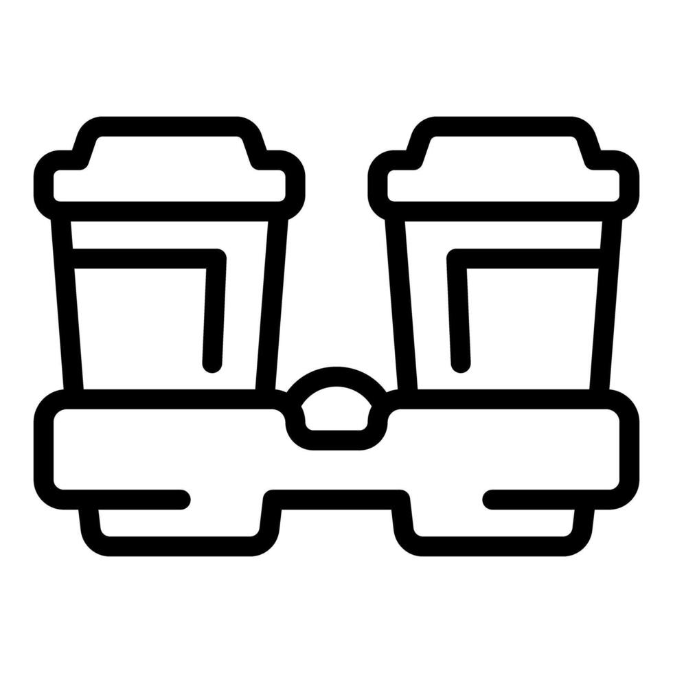 Enjoy a relaxing coffee break for two with reusable cups in a minimalist cafe vector