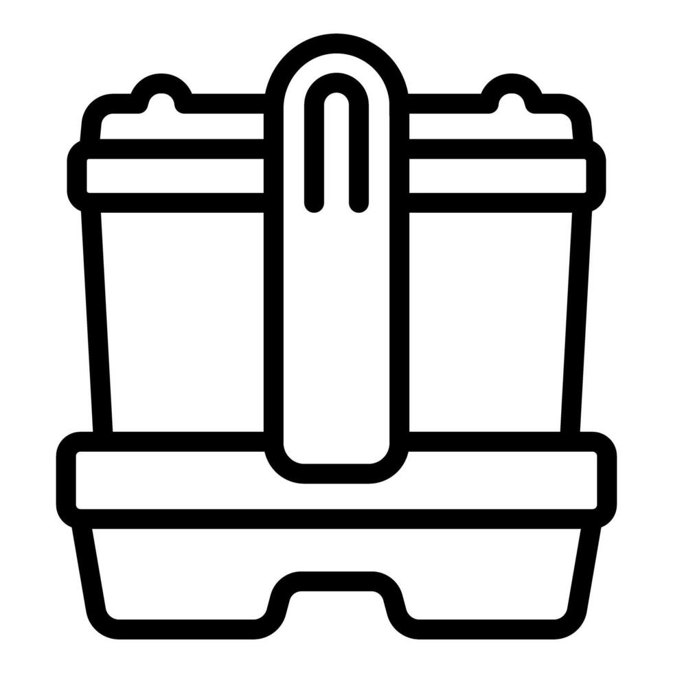 Black and white line art of waste separation bins vector