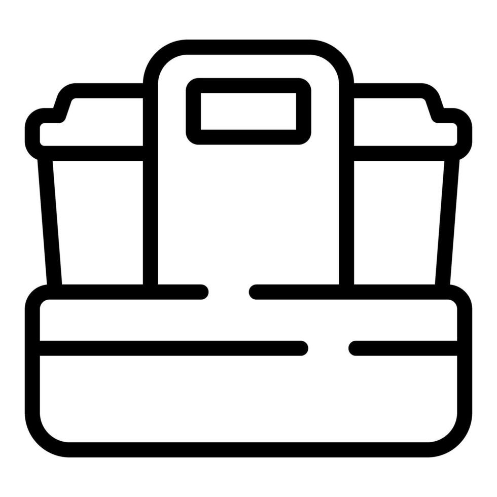 Portable plastic cooler box icon vector