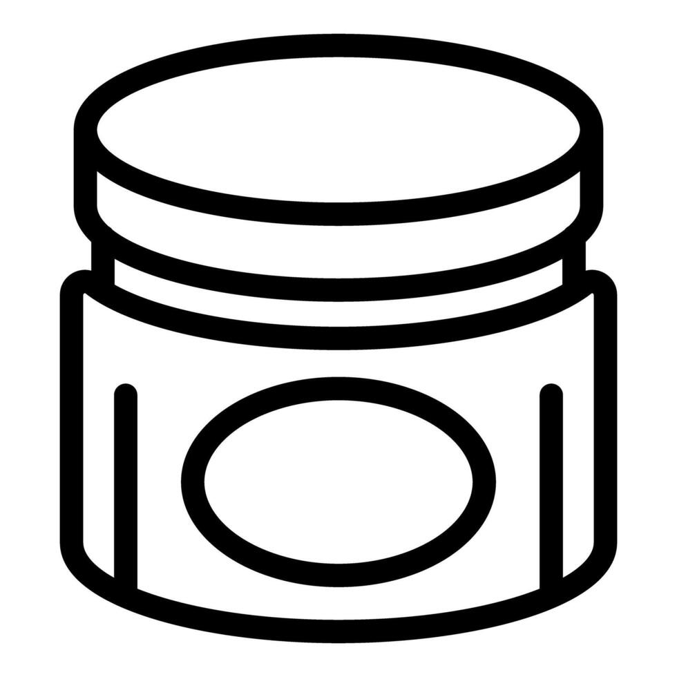 Line art icon of a cream jar vector