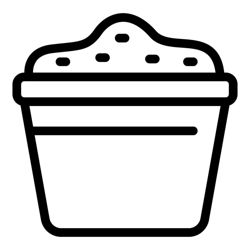 Black and white line art of a cupcake vector