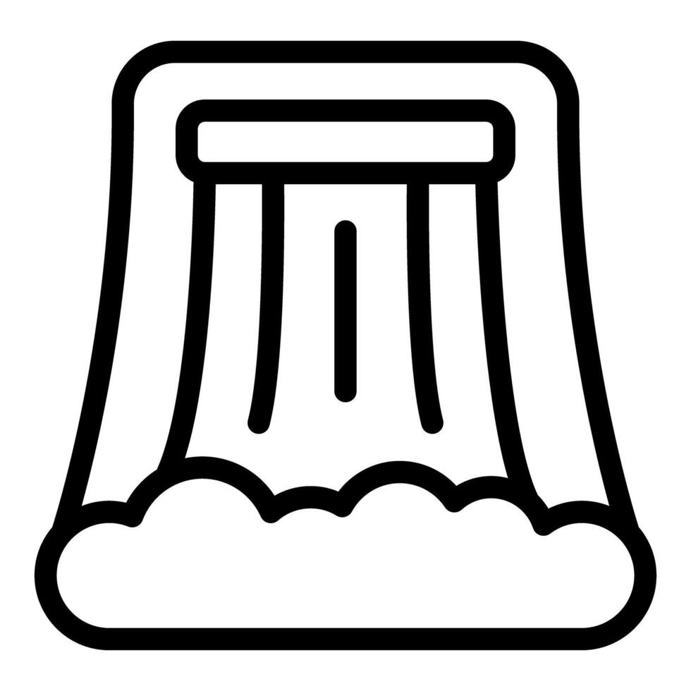 Black and white line art of a waterfall vector