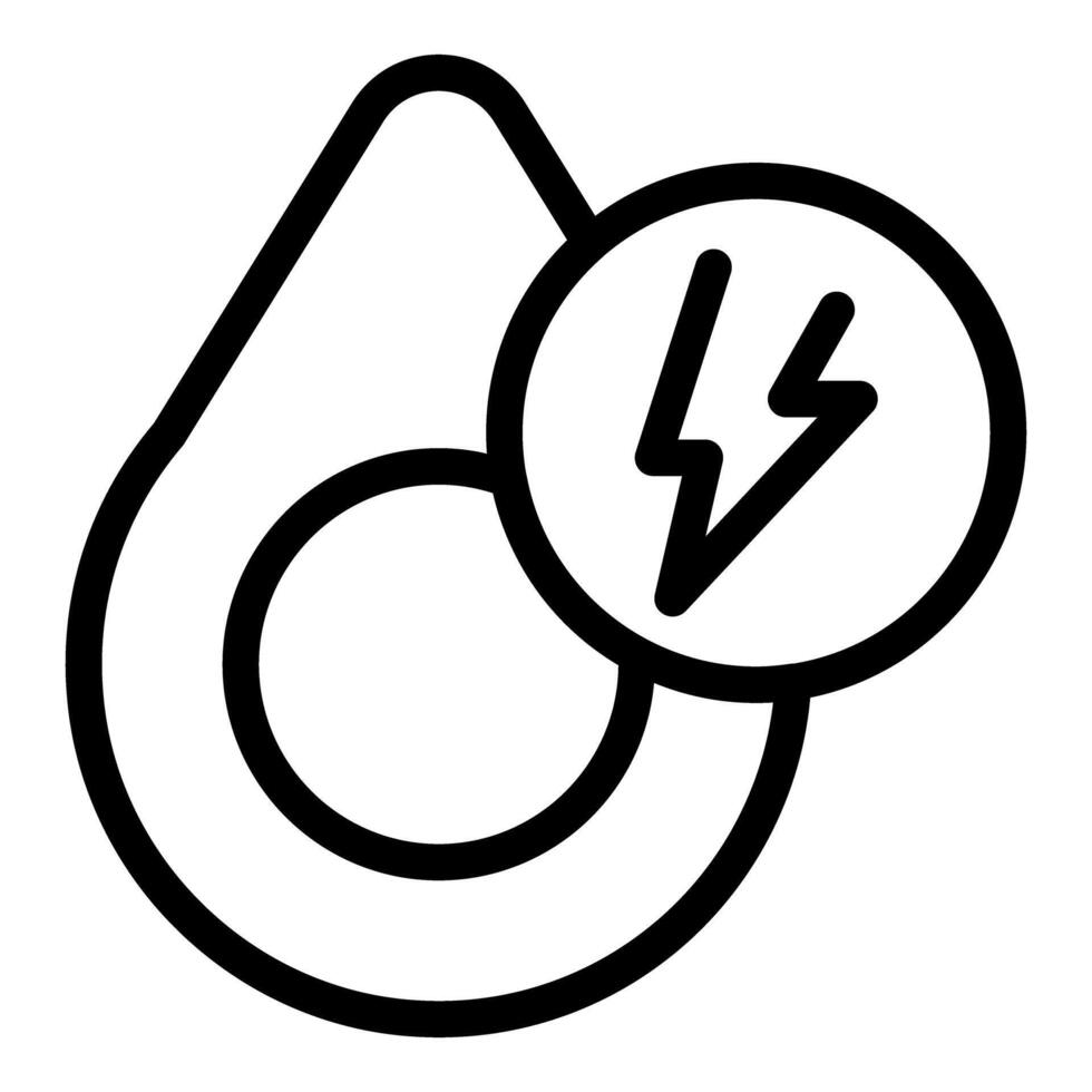 Renewable energy icon with water droplet and lightning vector