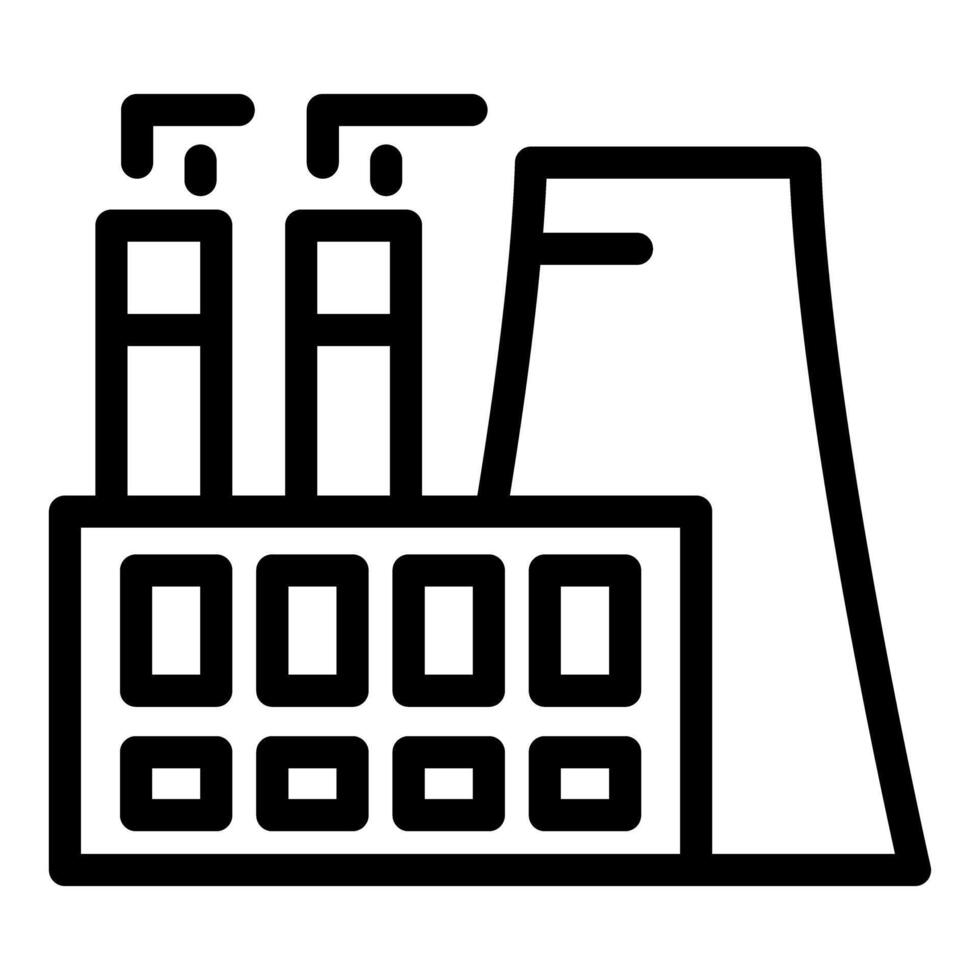 Black and white line art of a factory representing industry and manufacturing vector