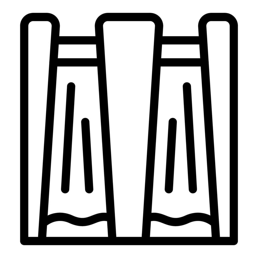 Black line icon of a hydroelectric dam for use in educational and industrial design vector