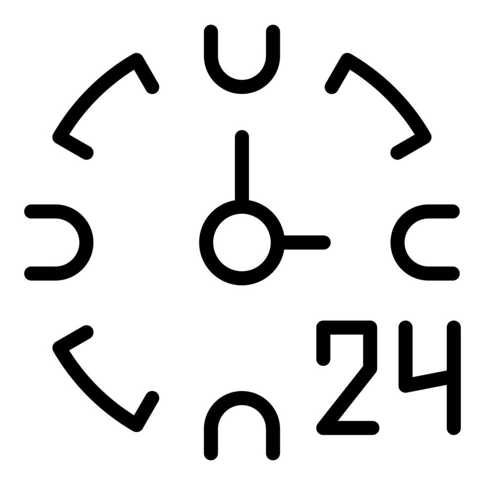 Simplistic 247 customer service icon with arrows indicating roundtheclock availability vector
