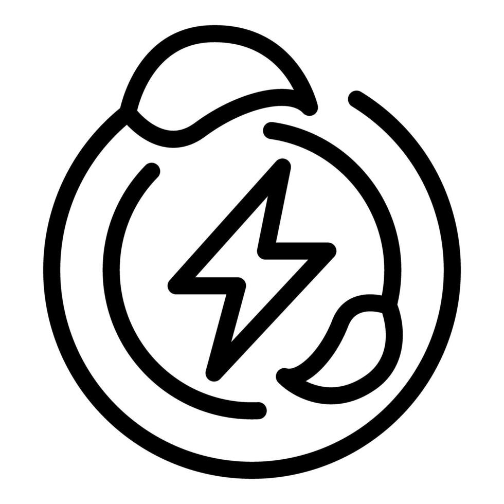 Sustainable energy icon with lightning bolt vector