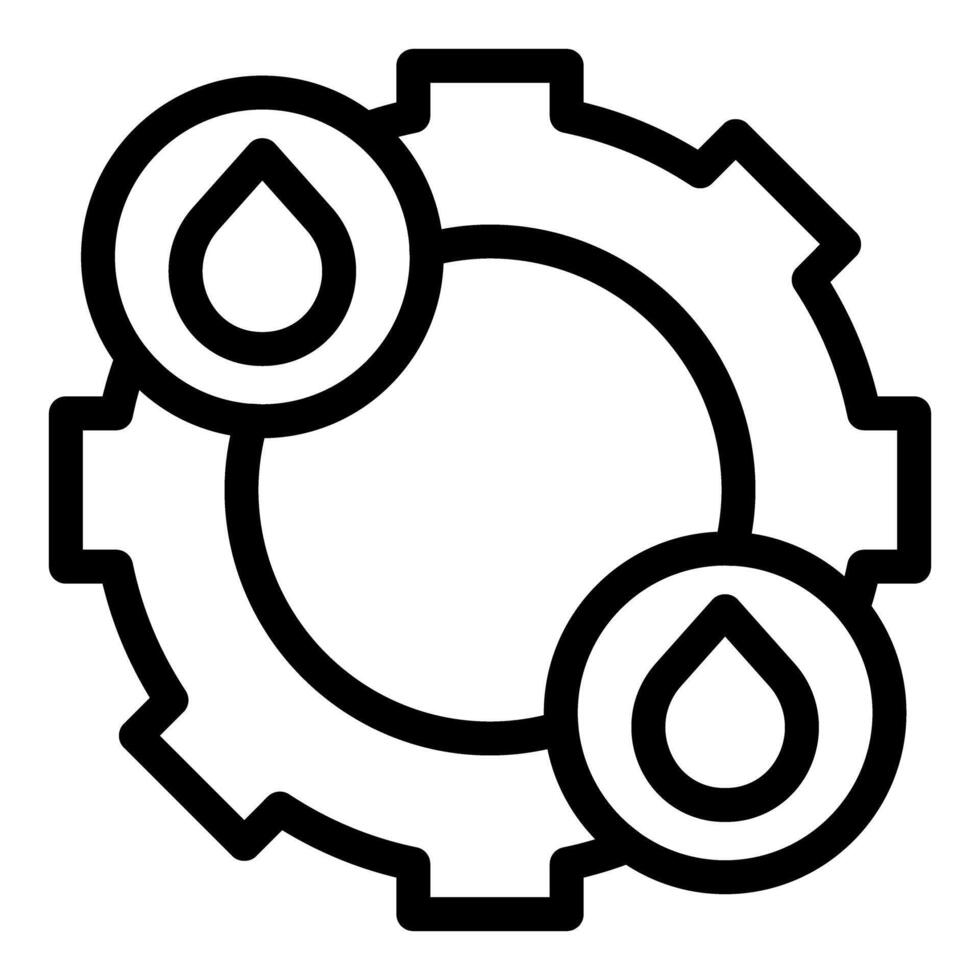 Water and gear icon illustration vector
