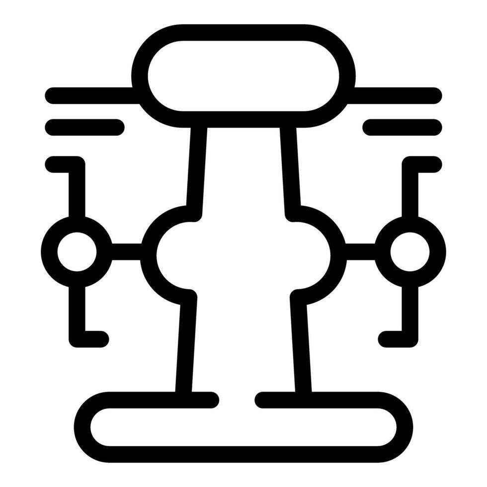 Black outline chemical flask icon vector
