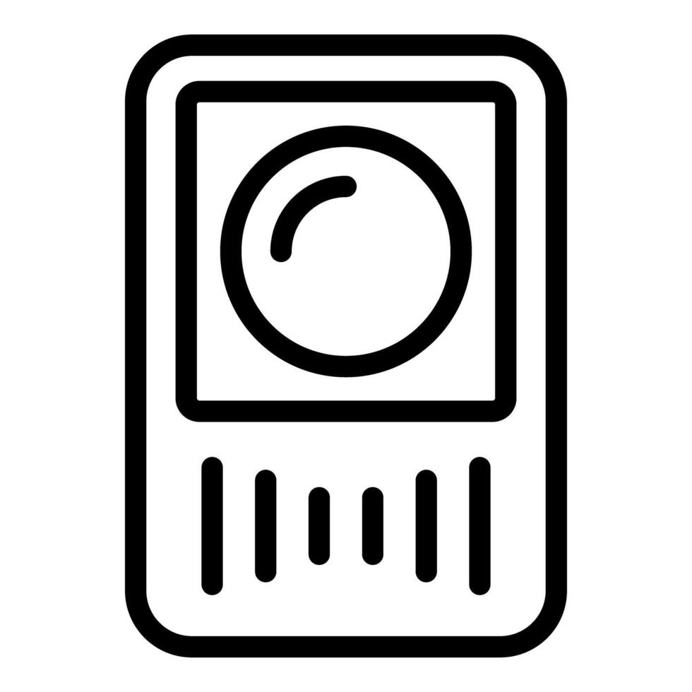 Line art illustration of a portable music player vector
