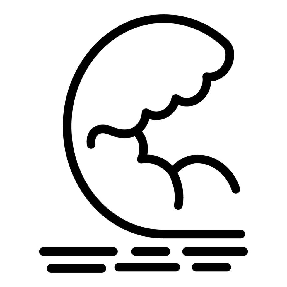 Simplified black line wave icon vector