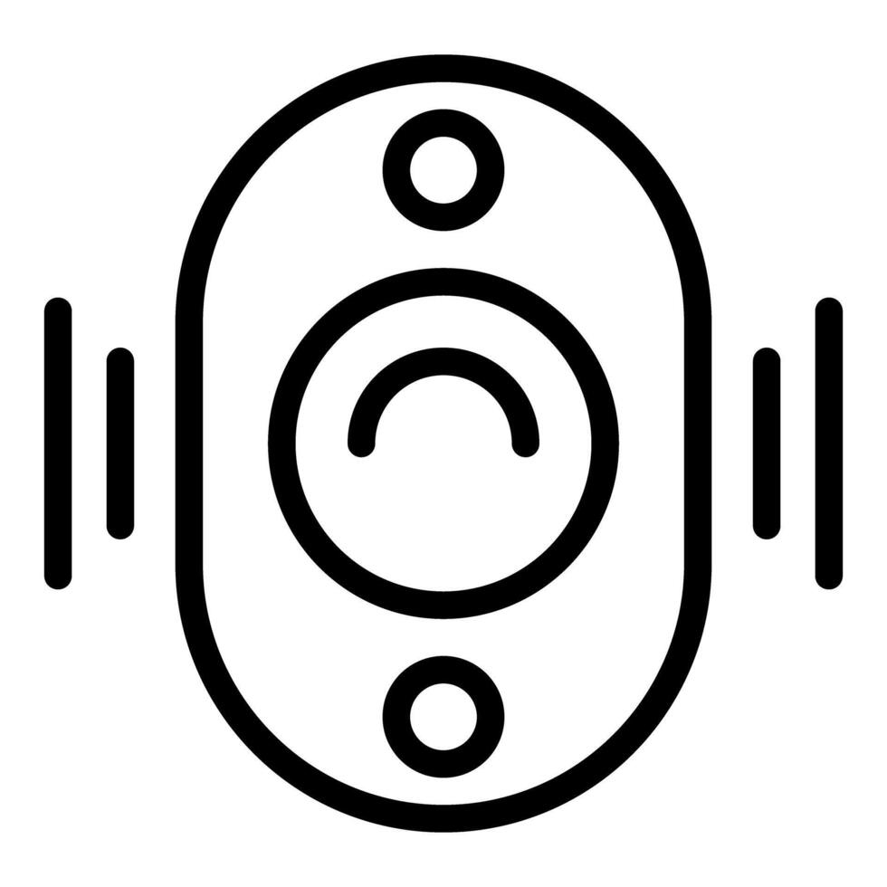 Black line art of a smart speaker icon vector