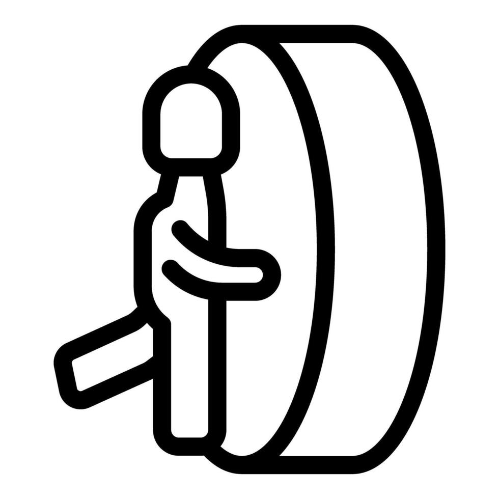 Stick figure mri scan icon vector