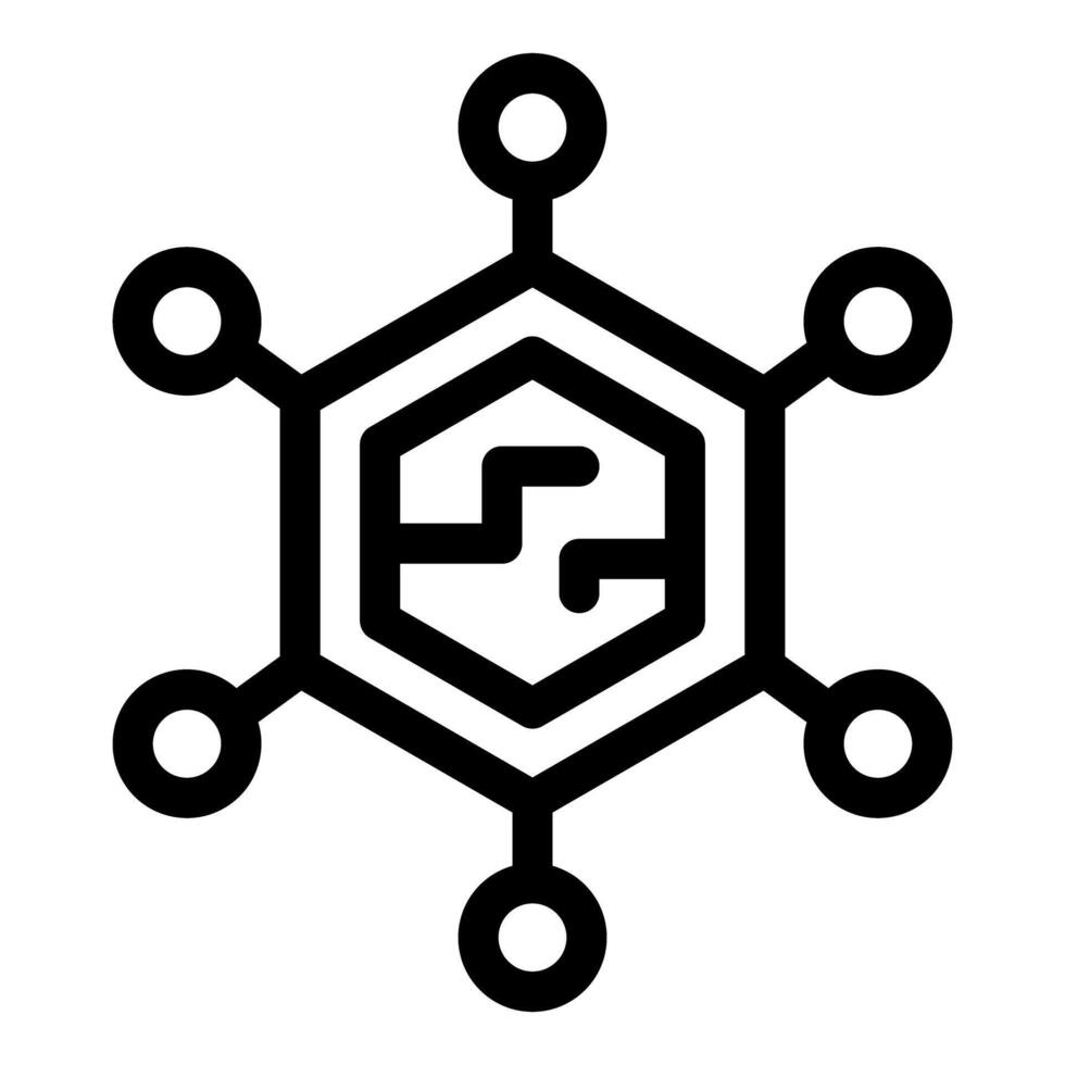 Digital technology icon with hexagonal shape vector