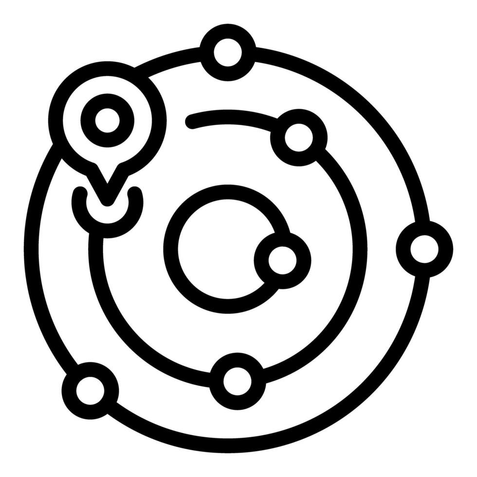 Black and white icon illustrating network connections and data points vector