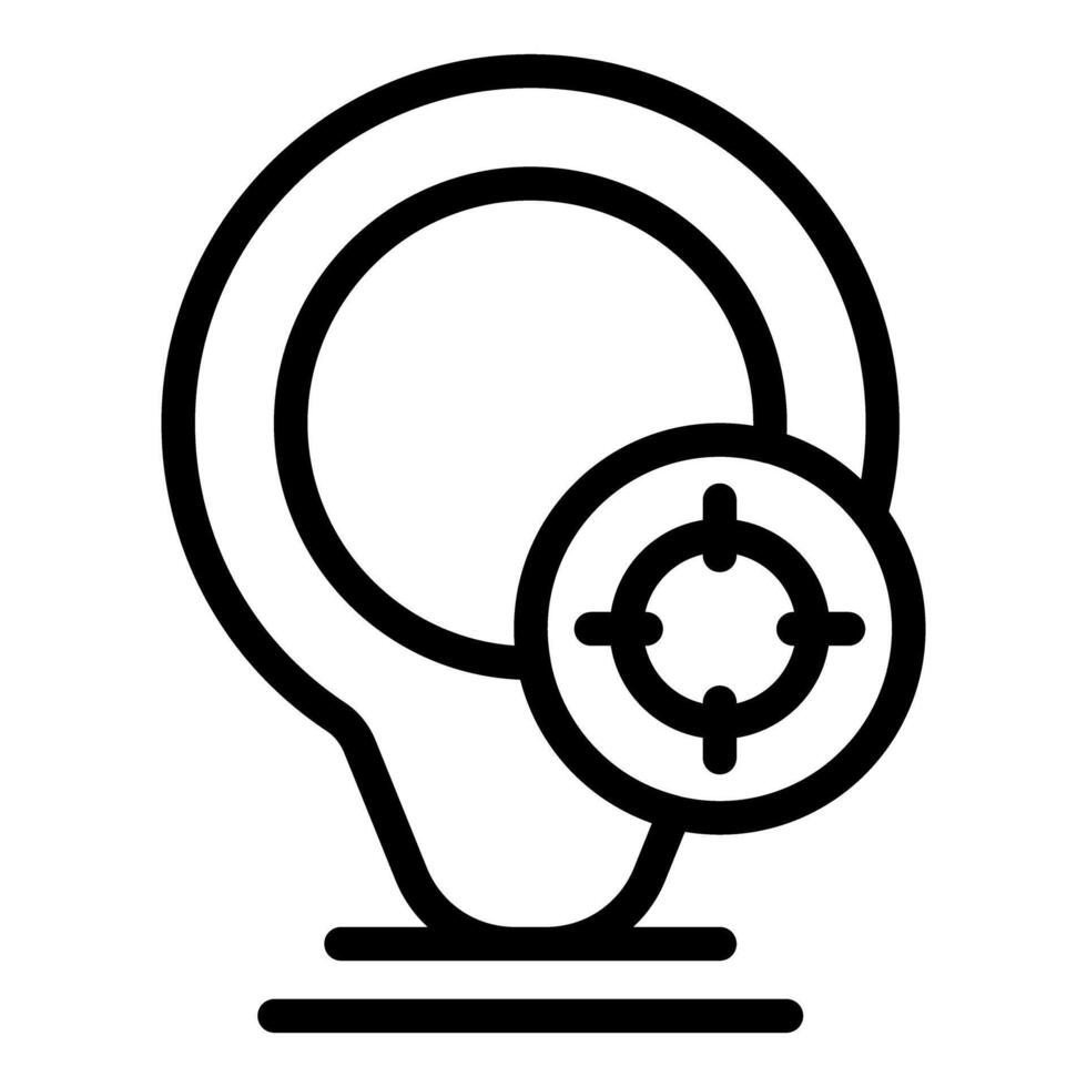 Minimalist black and white icon featuring an abstract spiral with a target in the center vector