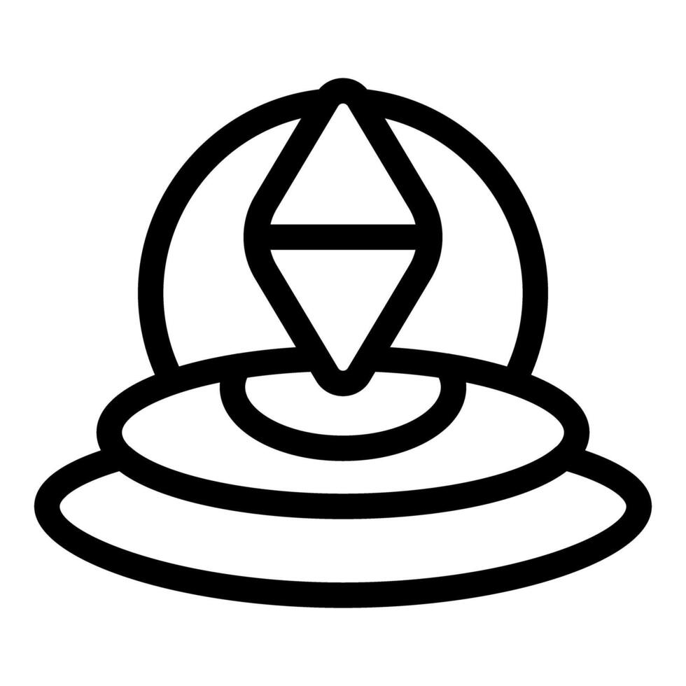 Black and white line art of a ufo icon vector