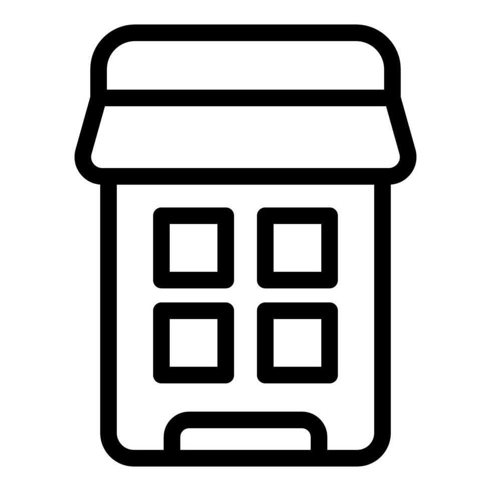 Simplified black and white storefront icon vector
