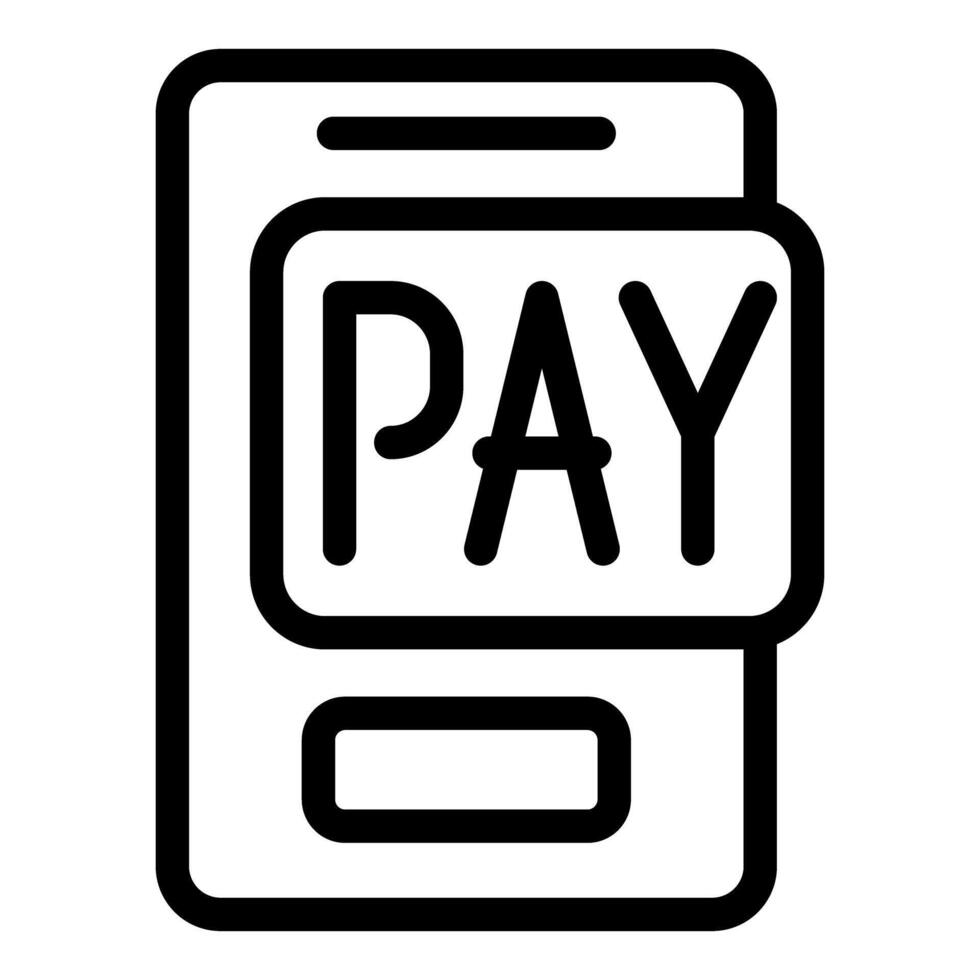 illustration of a mobile payment icon with the word 'pay' displayed on a smartphone screen vector