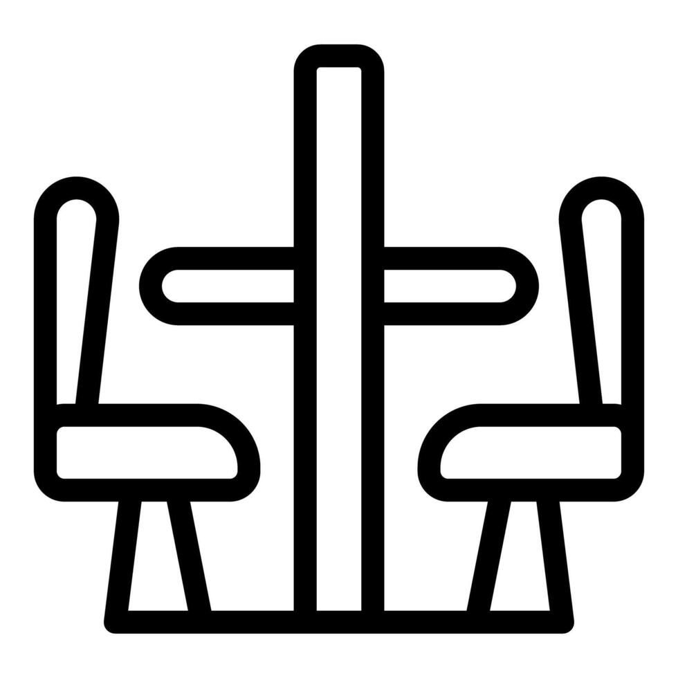 Dining table icon with chairs outlined illustration vector