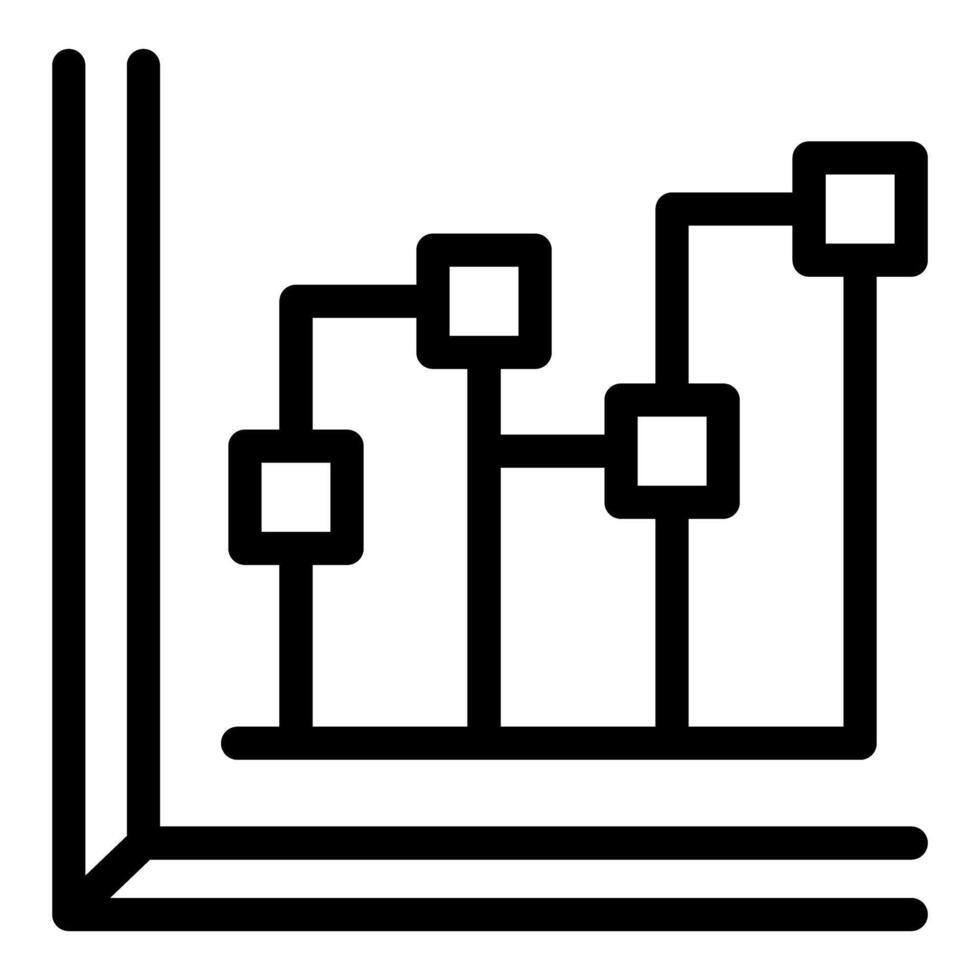 Clear, black outline representation of a line graph, ideal for business and data visuals vector