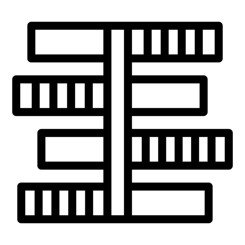 Simplistic, stylized icon representing a tree in geometric black and white vector