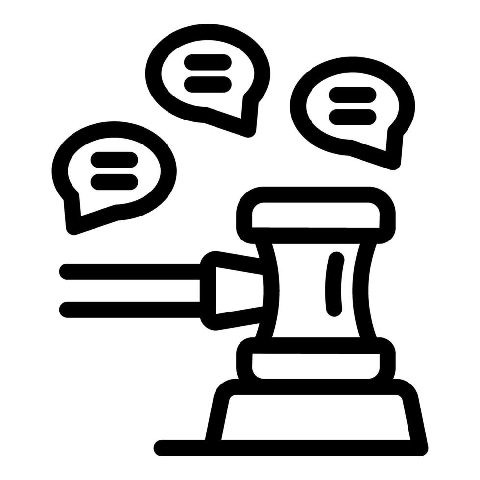 Auction hammer icon with speech bubbles vector