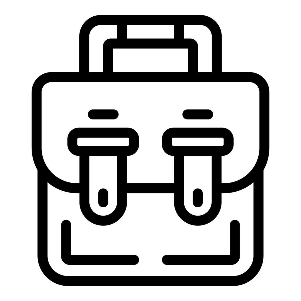 Black and white line art of a backpack vector